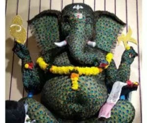 peacock-eye Ganesh statue made by .. Chance to find a place in the Guinness Book of Records